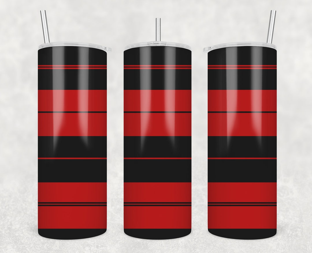 20 Oz Skinny Tumbler Sublimation Design Red Black Plaid STRIPES Digital ...