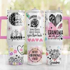 Grandma 40oz Quencher Tumbler Sublimation Design Wrap, PNG Tumbler Design Sublimation Designs, Mothers Day 40 oz Tumbler Wrap