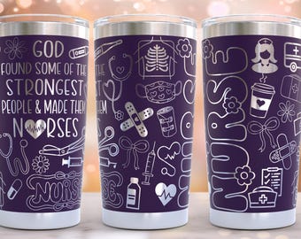 Nurse Laser Engraved Full Wrap Design For 20oz Tumbler, SVG, Tumbler Wrap For Rotary, Medical Doodle Laser Engraved 30oz Tumbler SVG Wrap