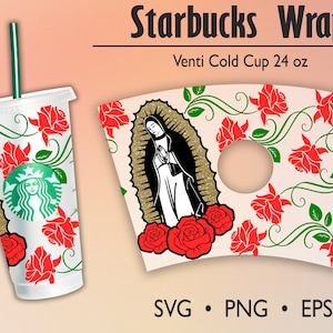 Nuestra Señora de Guadalupe 16oz Frosted Holographic Glass Tumbler Cup, Día  de la Virgen de Guadalupe 12 de Diciembre, Virgin Mary Cup