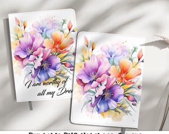 Jag är värdig bekräftelsejournalomslag PNG-design sublimering - utskrivbart spiralplaneraromslag anteckningsboksomslag - digital omedelbar nedladdning