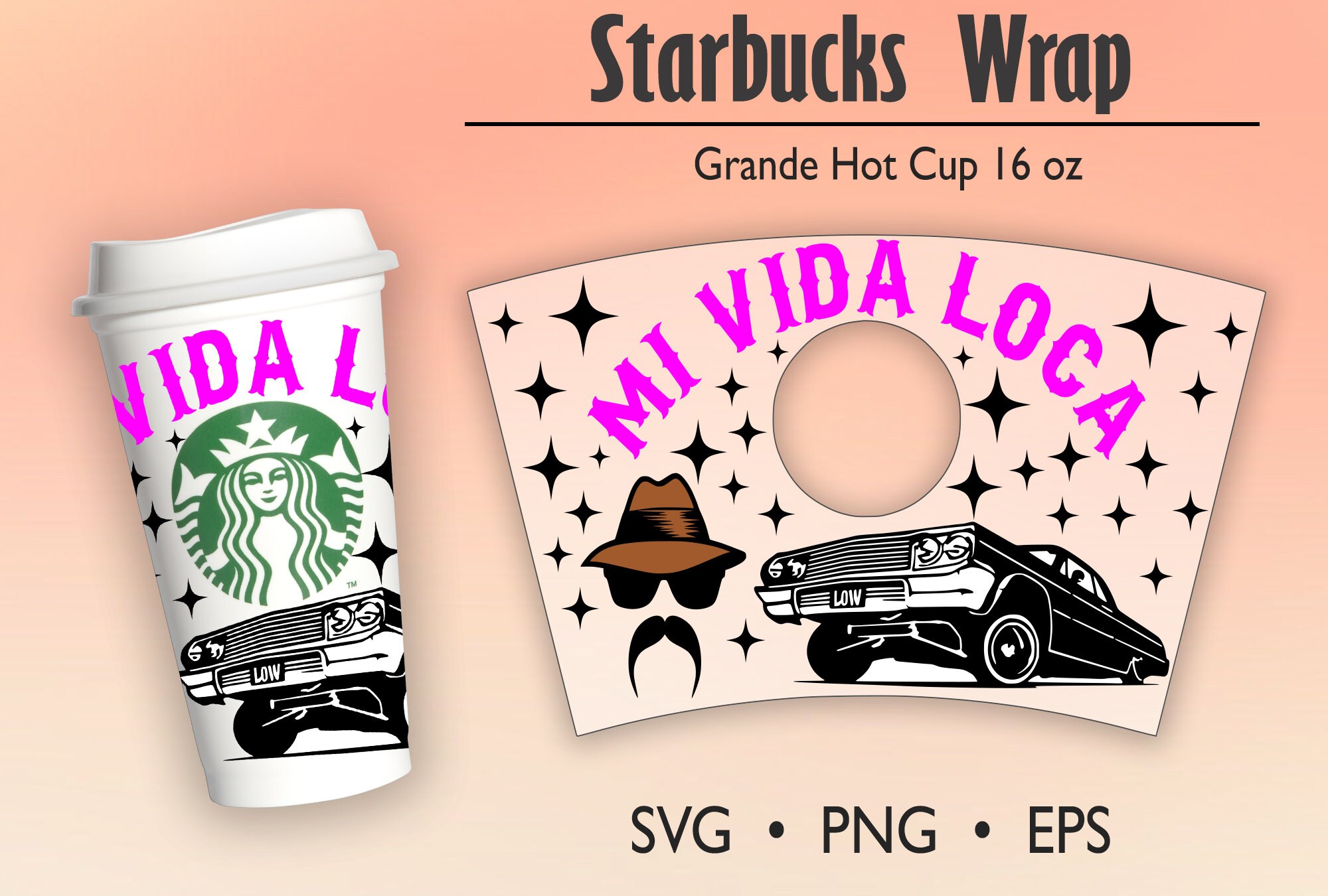 jolly mini starbucks 16oz hot cup wrap SVG