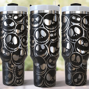 Diseño de esqueleto de Halloween grabado a láser para vaso de 40 oz, descarga digital, SVG para láser rotatorio, envoltura láser para vaso de 40 oz imagen 6