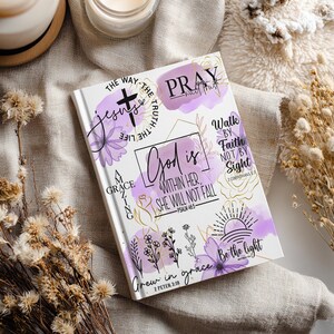 God Is Within Journal Covers PNG Design, Printable Planner Cover, Spiral Notebook Cover, Religious Bible Journal Cover Design, Download image 3