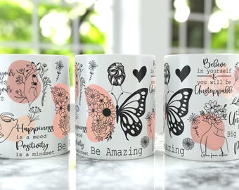 Be Amazing Coffee Mug Wrap PNG, 15oz Coffee Mug Sublimation Designs, 11oz Coffee Mug Wrap, Coffee Quote 15oz & 11oz Cup Digital Design