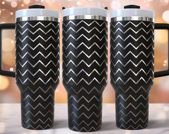 Chevron Seamless Pattern Laser Engraved Full Wrap Design per Tumbler da 40oz, Download digitale, SVG per Laser Rotary, Tumbler da 40oz Laser Wrap