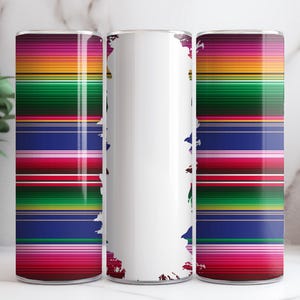 Add Your Text 20oz Skinny Tumbler Wrap PNG File • Mexican Serape Pattern • Skinny Tumbler Sublimation Design • 20oz Tumbler PNG File
