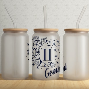 GEMINI Zodiac Sign 16OZ Libbey Glass Can Wrap PNG File • Astrology • Horoscope  • Gemini Zodiac Constellation Sign • Digital Download