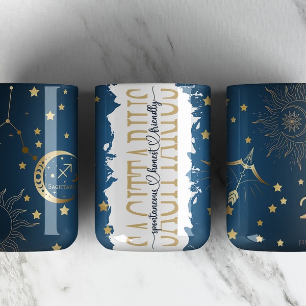 11oz and 15 Mug Sublimation Design PNG File • SAGITTARIUS Zodiac Signs • Mug Press • Sublimation Design • Astrology • Instant Download