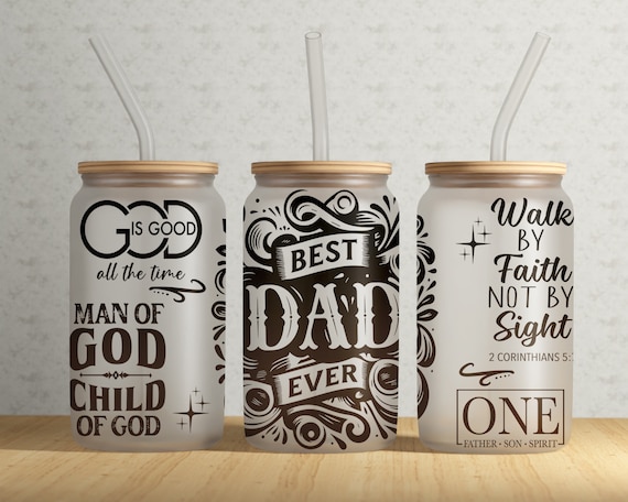 Walk By Faith Christian Libbey Glass Tumbler with Lid and Straw Walk By Faith Christian Libbey Glass Tumbler with Lid and Straw