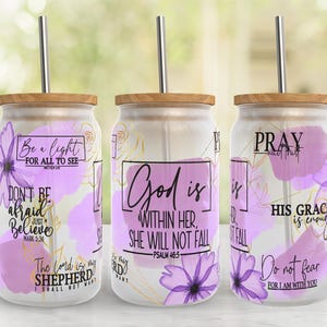 Bible Verses 16oz Libbey Can Tumbler Wrap PNG File • Religious Affirmations • Jesus  16OZ Libbey Glass Sublimation Wrap • DAILY Affirmation