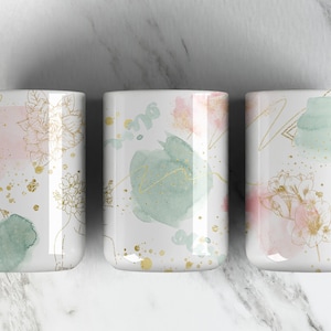 Gold Design Elements 11oz Mug Sublimation Design PNG File • Brush Strokes Coffee Mug • Affirmation Layout Coffee Mug Template • 11oz Mug