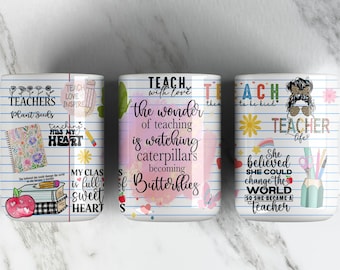 Teacher 15oz Mug Sublimation Design PNG File • Teacher Life 15oz Coffee Cup Wrap Design • Teacher Tribe • Digital Download