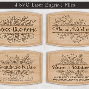Bless this Home Cutting Board Laser Engraved File Design, Charcuterie Board SVG, Glowforge, Laser Cut File, Cutting Board Design