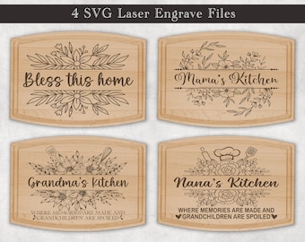 Bless this Home Cutting Board Laser Engraved File Design, Charcuterie Board SVG, Glowforge, Laser Cut File, Cutting Board Design