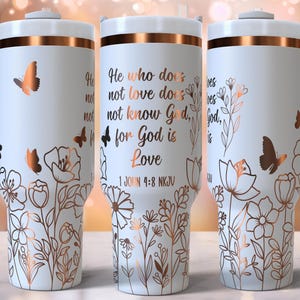 Bible Verse John 4 8 Laser Engraved Full Wrap Design for 40oz Tumbler, Digital File, SVG For Laser Rotary, 40oz Tumbler Laser Wrap, Seamless