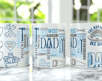 Best Dad Ever Mug Wrap PNG, 15oz Coffee Mug Sublimation Designs, 11oz Coffee Mug Wrap, Best Father Ever Coffee 15oz Mug Wrap, Mug Template
