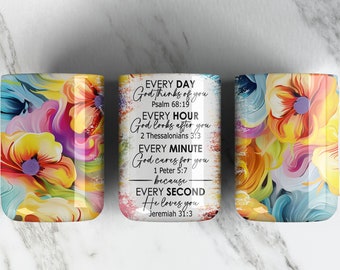 FAITH Jesus Floral 11oz Mug Sublimation Design PNG File • Painted Flowers 11oz Mug • Coffee Mug Wrap Design • Bible Verses • Digital ONLY