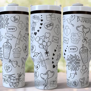 Valentinstag Laser gravierte Full Wrap Design für 40 Unzen Tumbler, digitaler Download, SVG für Laser Rolling, Valentinstag 40 Unzen Tumbler Laser Wrap Bild 2