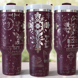 Oración cristiana de Jesús, diseño grabado a láser para vaso de 40 oz, descarga digital, SVG para láser rotatorio, envoltura láser para vaso de 40 oz imagen 4