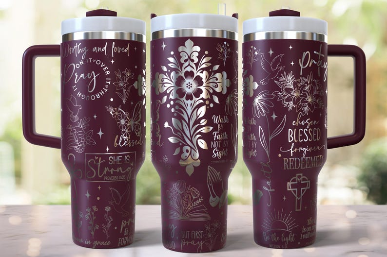 Oración cristiana de Jesús, diseño grabado a láser para vaso de 40 oz, descarga digital, SVG para láser rotatorio, envoltura láser para vaso de 40 oz imagen 4