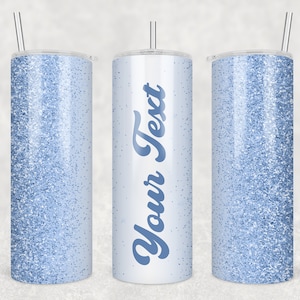 Light Blue Glitter 20 oz Skinny Tumbler Wrap Sublimation Design • Glitter Skinny tumbler Wrap • Digital Download • PNG file