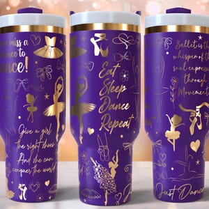 Ballerina Quote Laser Engraved Full Wrap Design for 40oz Tumbler, Digital Download, SVG For Laser Rotary, Dancer 40oz Tumbler Laser Wrap