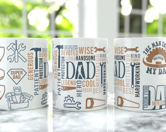 Best Dad Ever Mug Wrap PNG, 15oz Coffee Mug Sublimation Designs, 11oz Coffee Mug Wrap, Fathers Day 15oz Mug Wrap, Mug Template