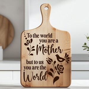 4 Mama Muttertag Laser graviertes Schneidebrett SVG PNG Design, Charcutier Board Bild 2
