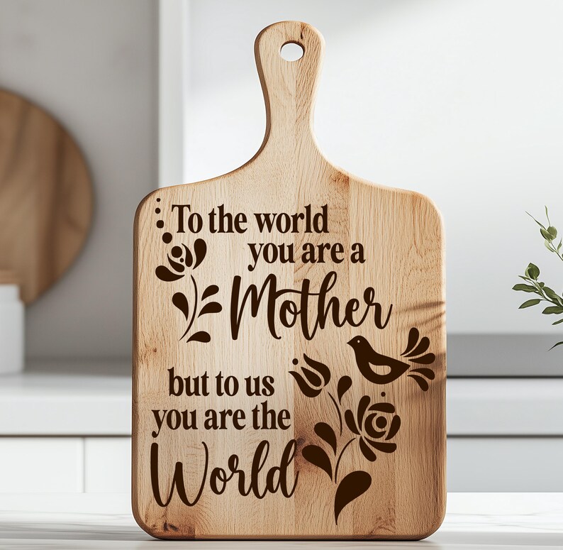 4 Mama Muttertag Laser graviertes Schneidebrett SVG PNG Design, Charcutier Board Bild 2