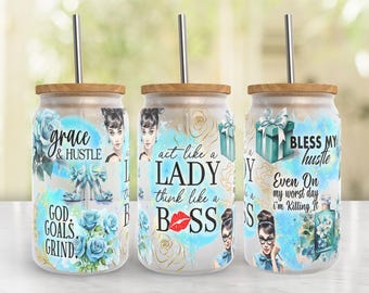 Affirmation 16oz Glass Can Wrap, Libbey Glass PNG Design, 16oz Libbey Glass Design, Sublimation, 16oz Libbey Glass Wrap, Download