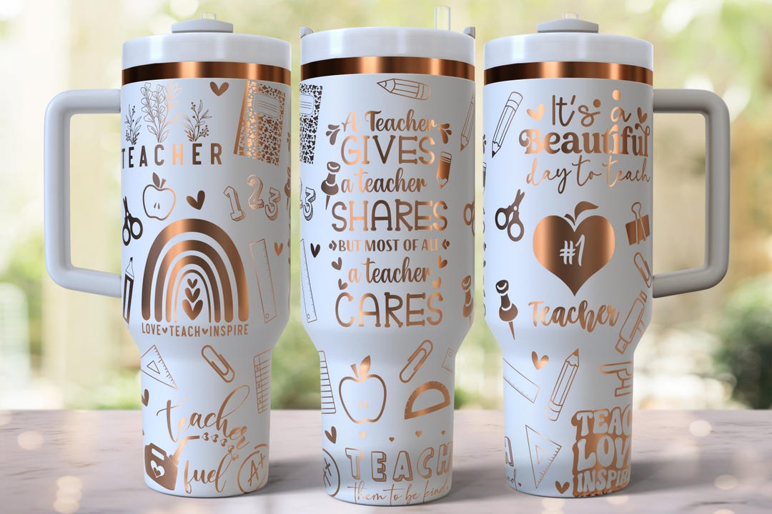 Teacher Appreciation Laser Engraved Full Wrap Design for 40oz Tumbler ...