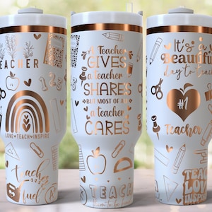 Teacher Appreciation  Laser Engraved Full Wrap Design for 40oz Tumbler, Digital Download, SVG For Laser Rotary, 40oz Tumbler Laser Wrap