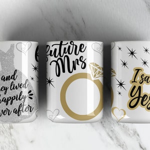 Toekomstige Mrs. 11oz Mok Sublimatie Design PNG-bestand • Bruidsdouche • Bruidsstam • Bruiloft Koffie mok Wrap Design • 11oz Koffie Mok