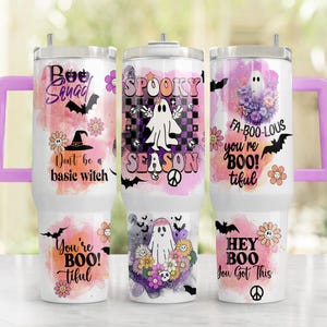 Spooky Season • 40oz Tumbler Wrap PNG File • Retro Ghost 40oz Tumbler Sublimation Design • Halloween Tumbler • Digital Download