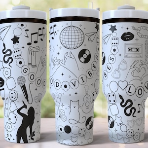 Freundschaftsarmband graviert Full Wrap Design für 40oz Tumbler, Digitaler Download, SVG für Laser Rolling, Pop Singer 40oz Tumbler Laser Wrap