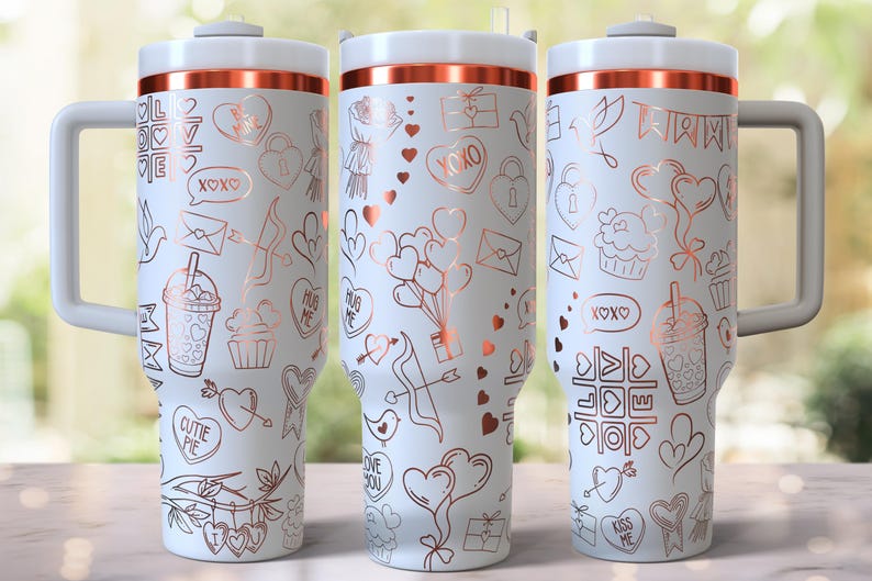 Valentinstag Laser gravierte Full Wrap Design für 40 Unzen Tumbler, digitaler Download, SVG für Laser Rolling, Valentinstag 40 Unzen Tumbler Laser Wrap Bild 3