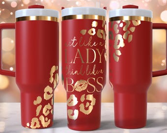 Boss Lady Quote 40oz Tumbler, Laser Engraved Full Wrap SVG (Download)