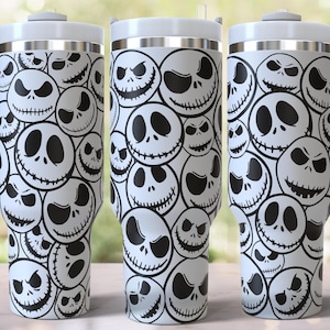 Diseño de esqueleto de Halloween grabado a láser para vaso de 40 oz, descarga digital, SVG para láser rotatorio, envoltura láser para vaso de 40 oz imagen 1