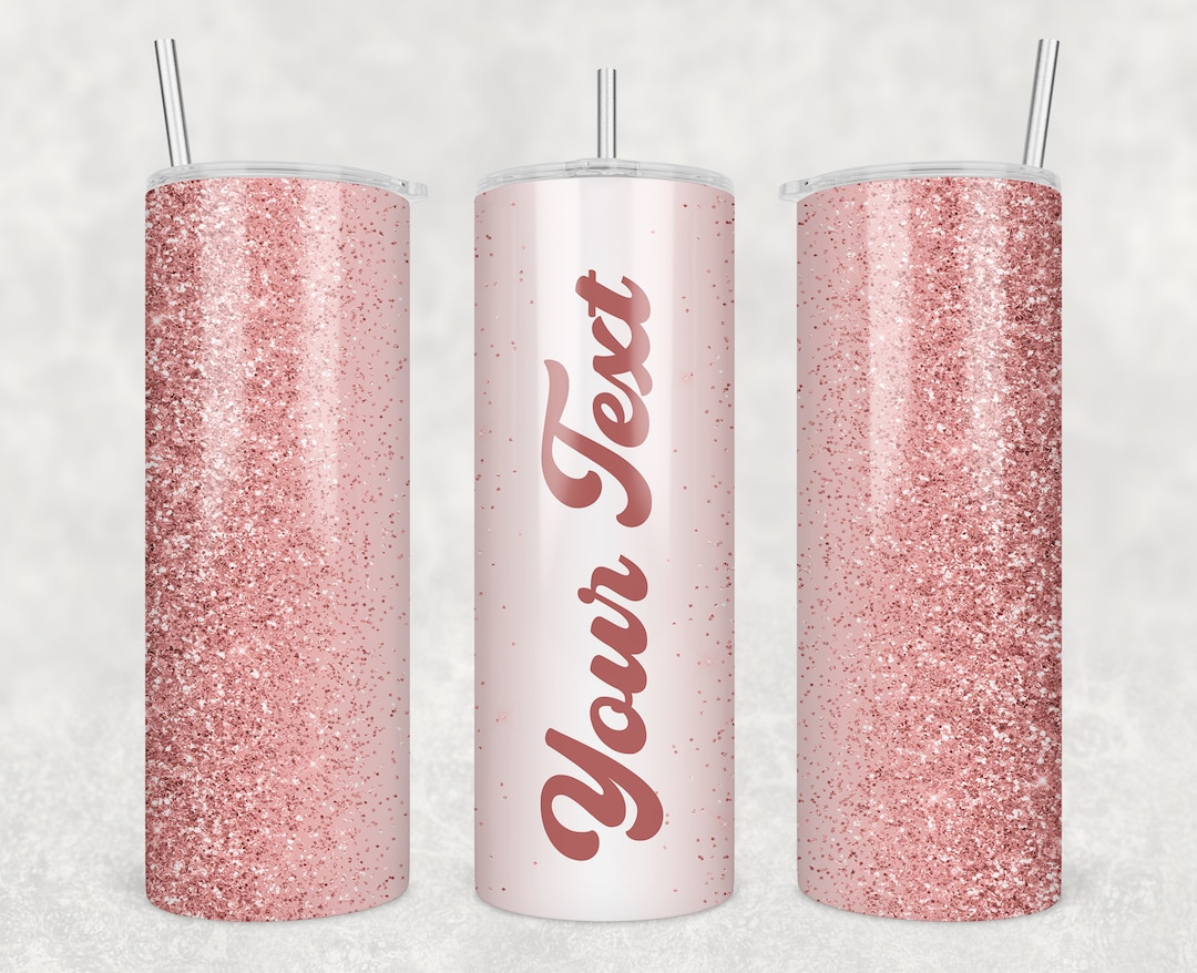 Pink Glitter 20 Oz Skinny Tumbler Wrap Sublimation Design • Glitter ...
