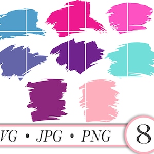 Pink Purple Brush Strokes SVG • Paint Brush Clipart Designs • Print Cut • Paint Brush Strokes • PNG Files • JPEG Files • Instant Download