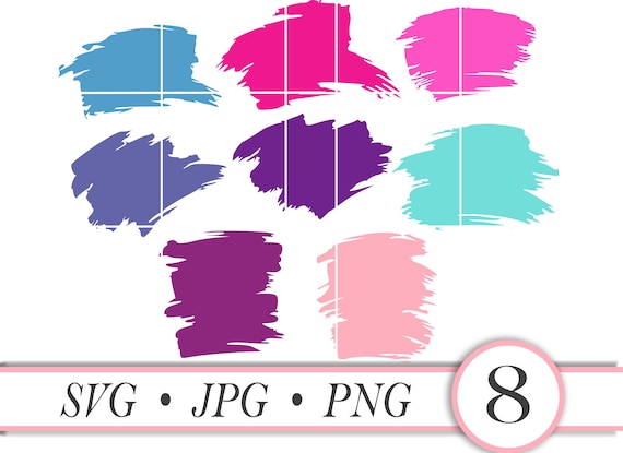 Pink Purple Brush Strokes SVG Paint Brush Clipart Designs | Etsy
