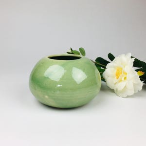 Ceramic Vase - Jade Green - Wheel-Thrown Pottery - Gift for Mom