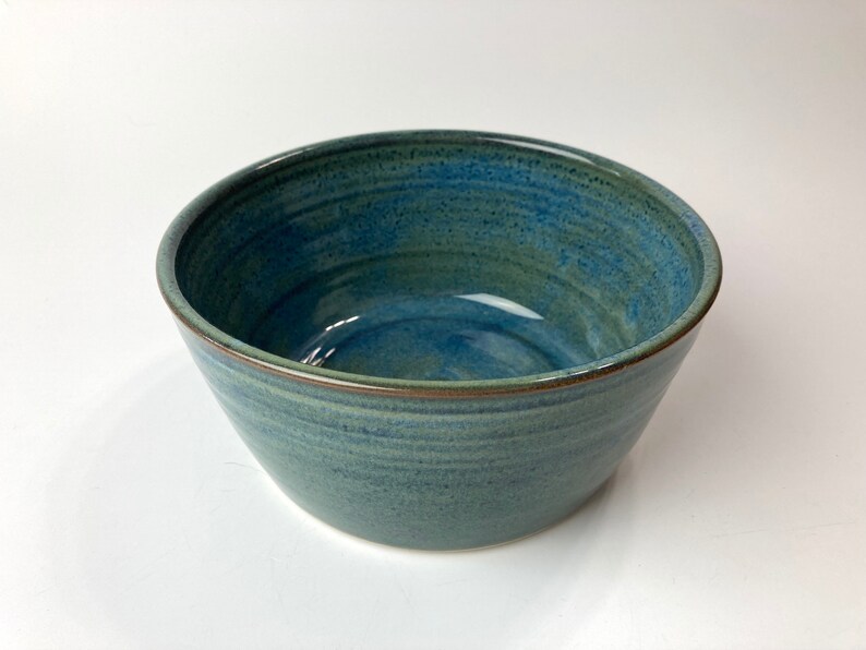 Ceramic Serving Bowl Floating Blue Wheel-thrown Pottery - Etsy