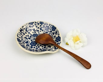 Ceramic Spoon Rest - Decorative Patterns - Handmade Pottery - Kitchen Gift