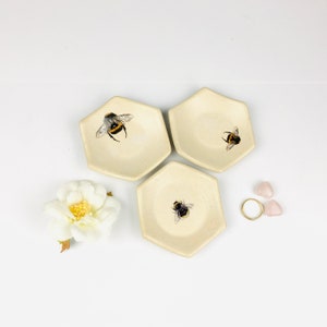 Cute Ceramic Ring Dish - Handmade Pottery - Bumblebee - Jewellery Holder - Candle Dish -  BFF Gift