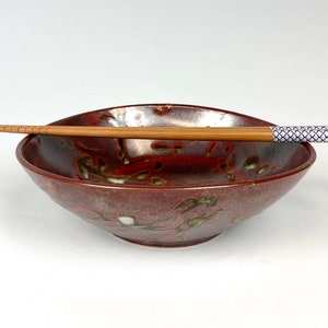 Porcelain Bowl - Reddish Brown - Wheel-thrown Pottery - Ramen Bowl