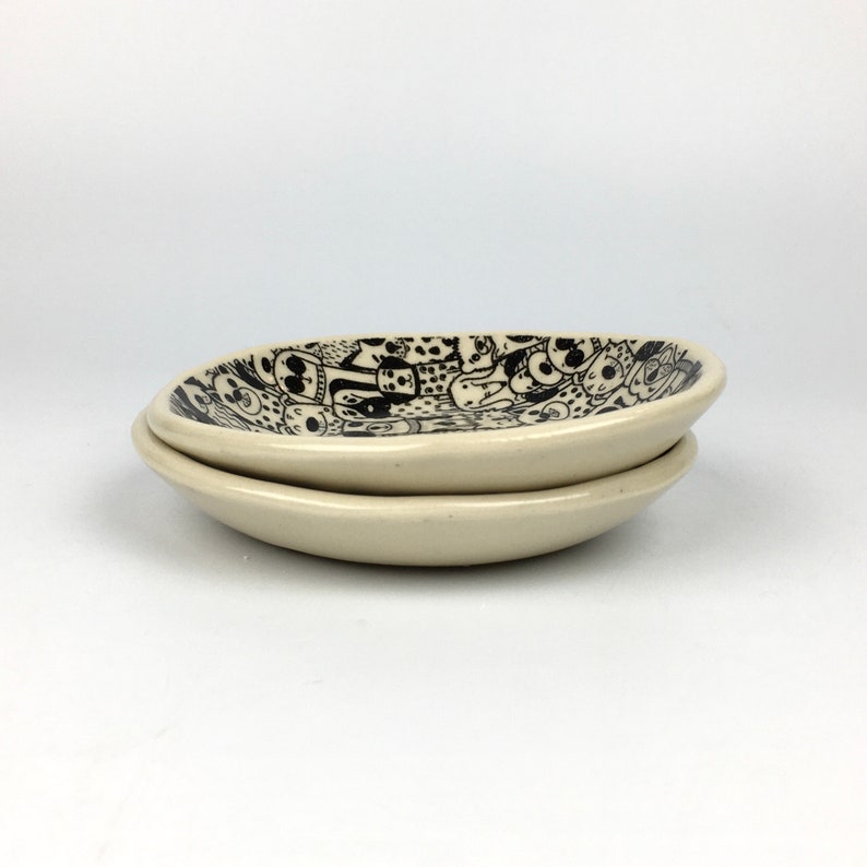 Small Ceramic Pet Bowl for Soft Food Dipping Dish Handmade Pottery image 3