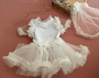 Dog Cat Luxury Wedding Dress + Hair Clip, Cat Dogs Clothes, Dog clothing, Dog Cat outfits