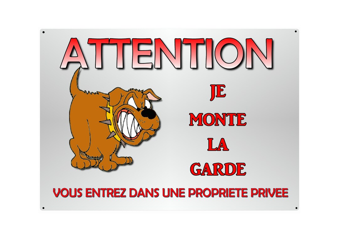 Metal Dog Attention Plate 29 X 20 Rounded Angles Pierced at 4 Corners ...